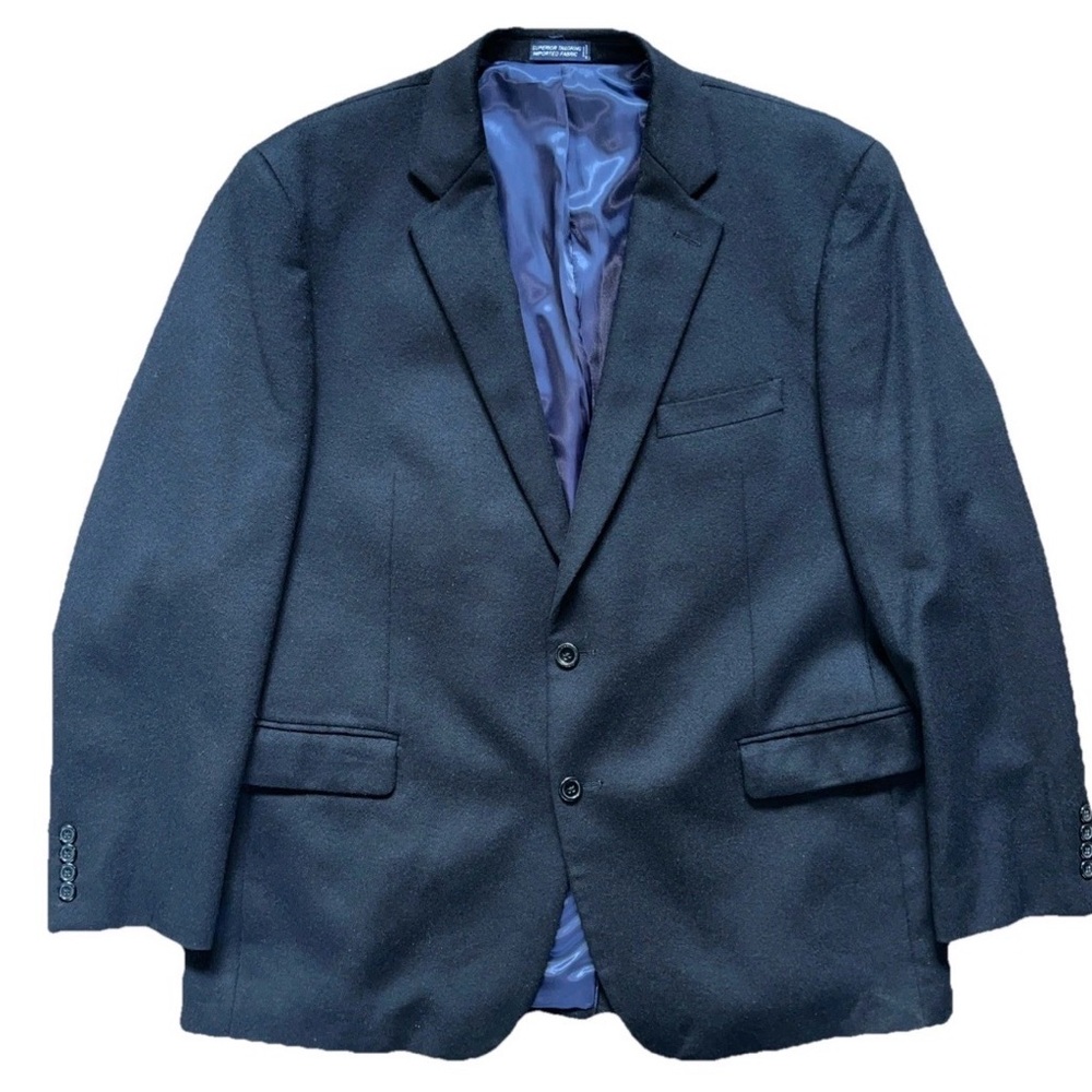 Nautica 46R Wool-Silk-Cashmere Men's Sport Coat Blazer 2 Button. Jet Black NWOT